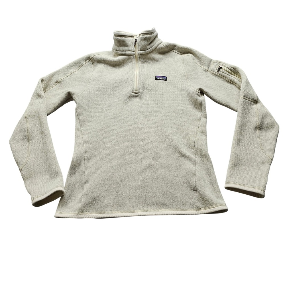 Patagonia Better Sweater 1/4 Zip Pullover Womens Small Oatmeal Beige Fleece 5173